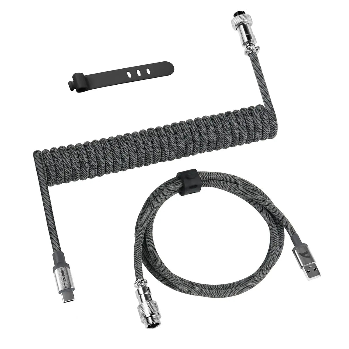 Coiled USB-C Cable for Mechanical Keyboards with Aviator Connector