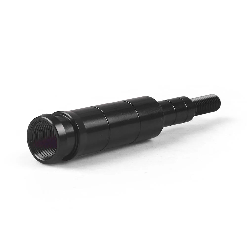 Black aluminum shift knob extender for Honda compatible with M10x1.5 thread.