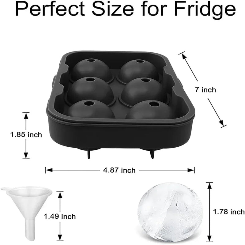 Silicone Ice Ball Maker - Large 3D Sphere & Cube Ice Mold