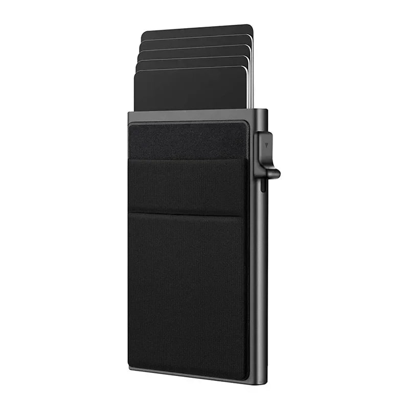 Slim RFID Blocking Metal Cardholder with Pop-Up Mechanism