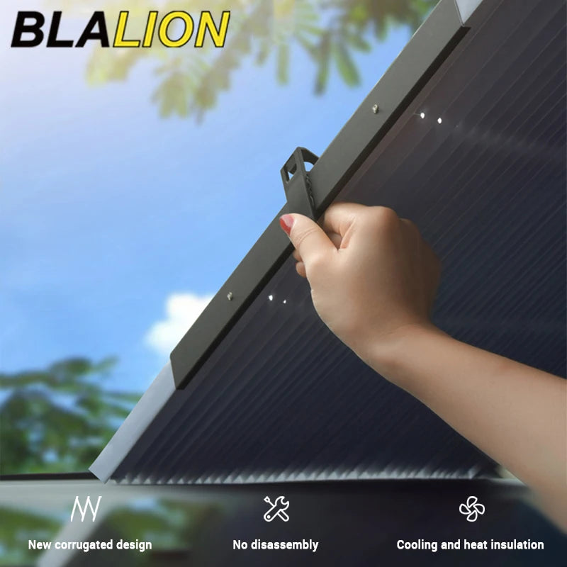 Retractable Car Windshield Sun Shade Set