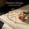Minimalist Hollow Heart Cuff Bracelet