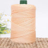Spule 3mm eisrosa Acryl-Kordel zum Häkeln für DIY-Bastelarbeiten mit grünem Abschlusspflege.