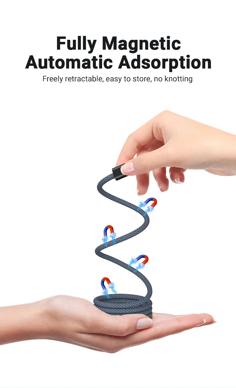 Magnetic USB-C to USB-C Fast Charging Cable (100W)
