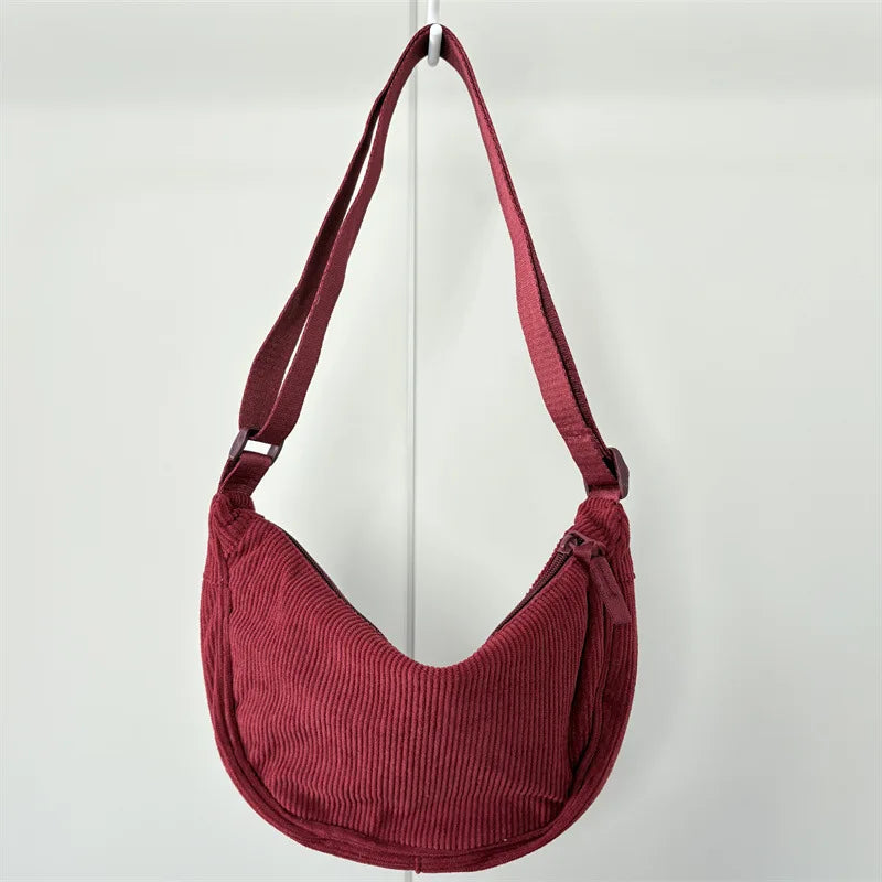 Women's Corduroy Hobo Shoulder Bag
