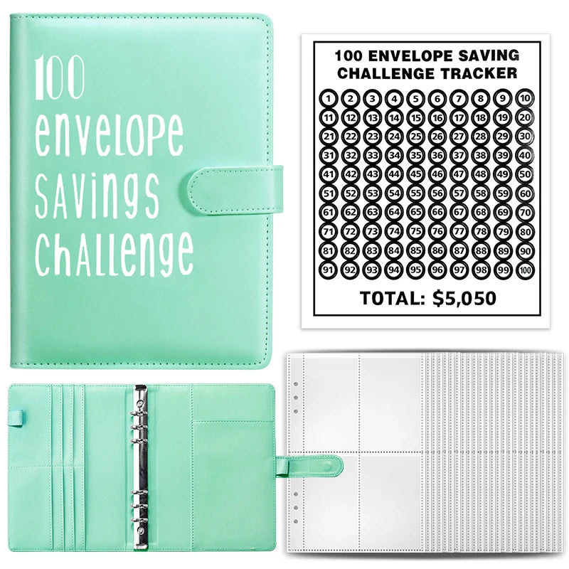 A5 Cash Savings Challenge Binder with 100 Envelopes