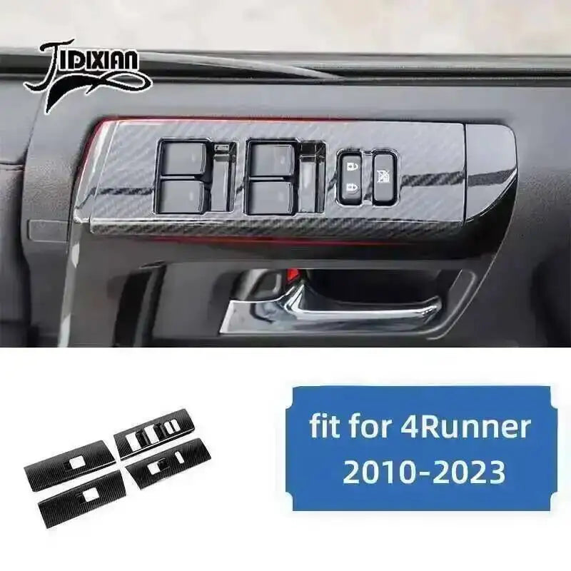 Carbon fiber trim kit for Toyota 4Runner featuring a modern digital display panel.