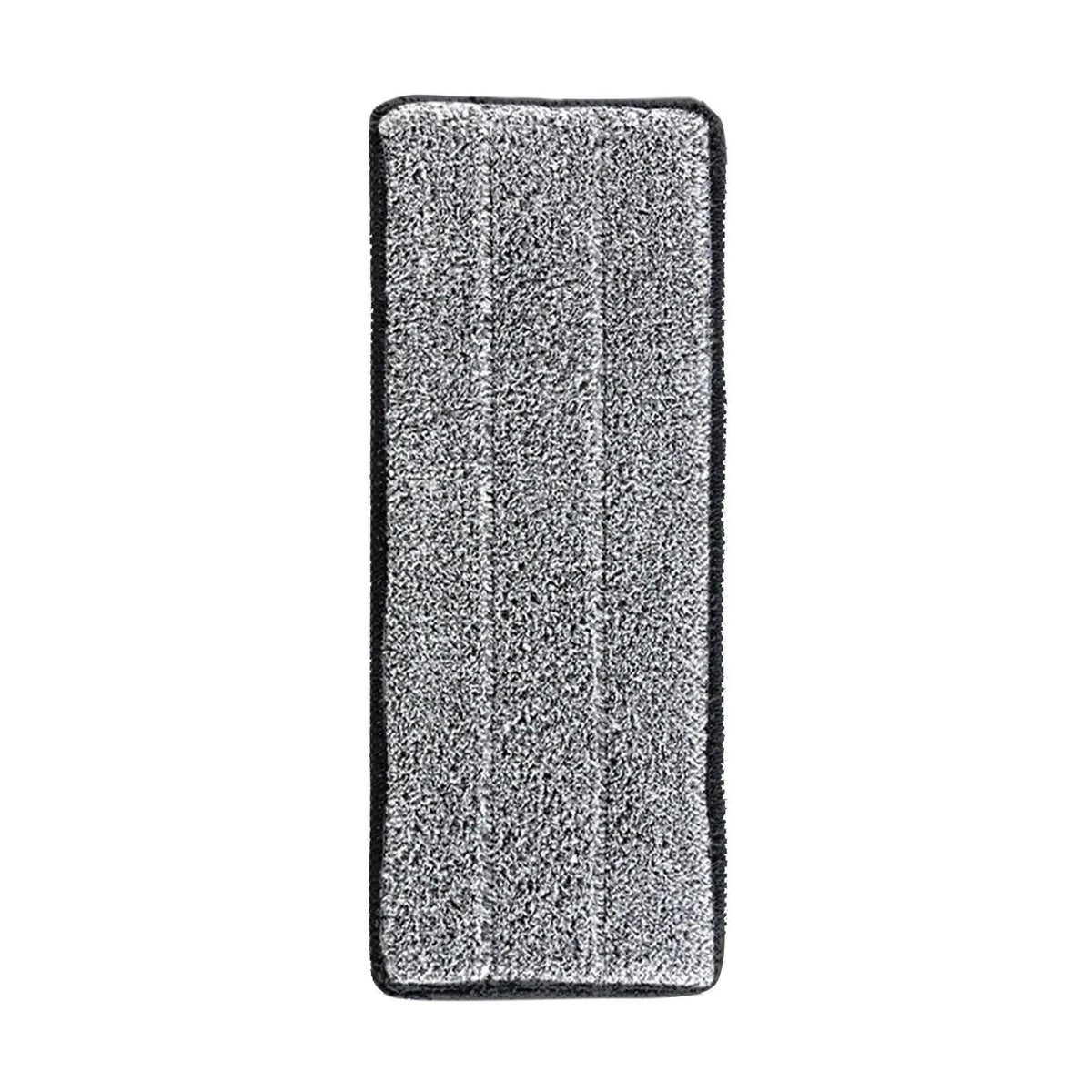 A rectangular black microfiber mop pad replacement head with a textured surface.