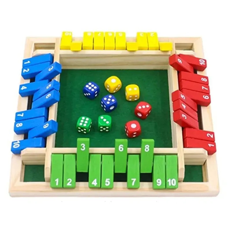 Classic Shut the Box Wooden Dice Game for Family and Friends