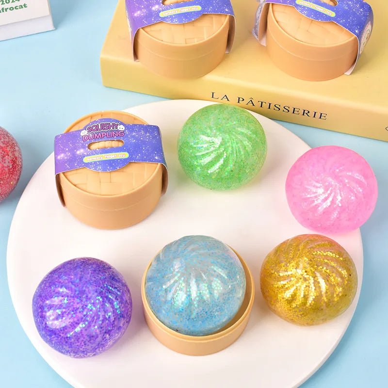 Glitter Squishy Dumpling Fidget Toy