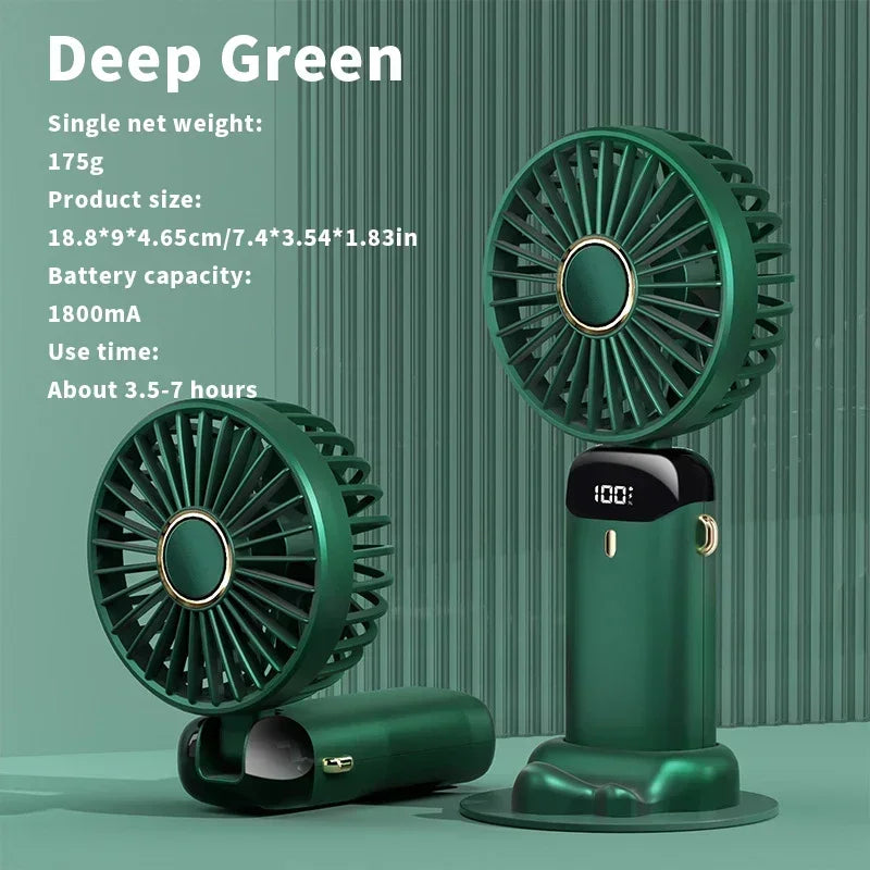 Portable 3-in-1 Foldable USB Fan with Phone Stand
