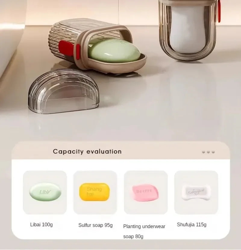 Leakproof Travel Soap Case with Drainage Tray