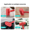 Red rubber mallet used for carpentry hammering, flooring, and vehicle bodywork tasks.