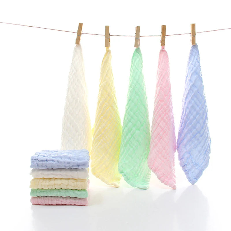 Baby Muslin Washcloths, 5-Pack Soft Cotton Gauze Towels