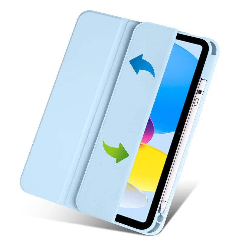 Slim Trifold iPad Case with Clear Acrylic Back and Pen Holder