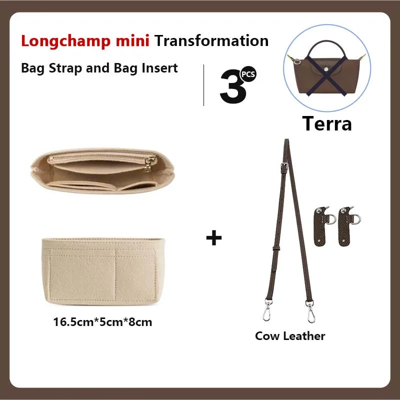 Felt Mini Bag Organizer with Handle for Small Handbags