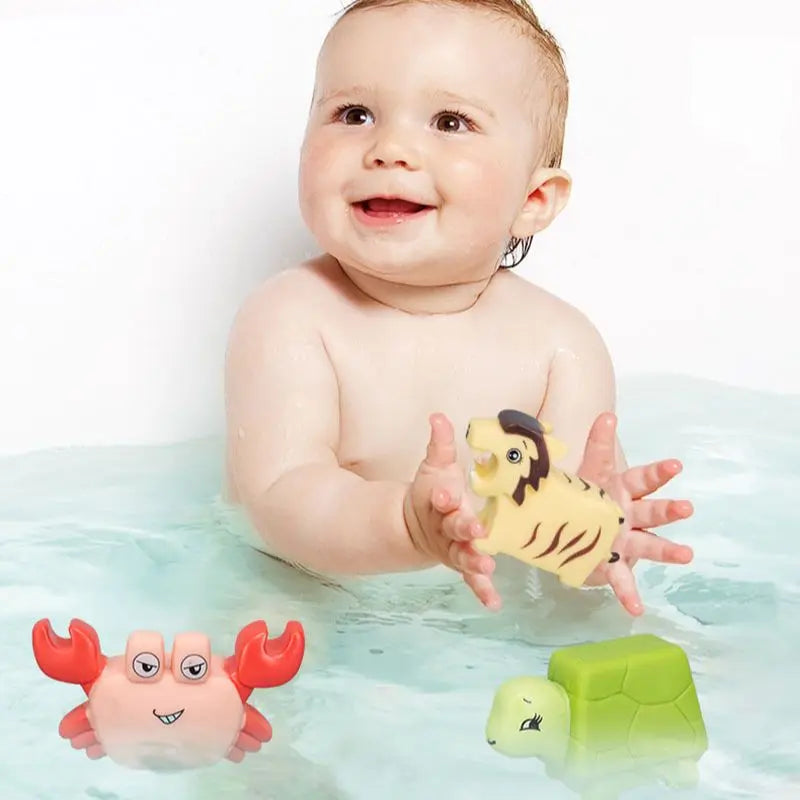 Dinosaur Bath Toys for Toddlers – Squeeze, Spray & Float