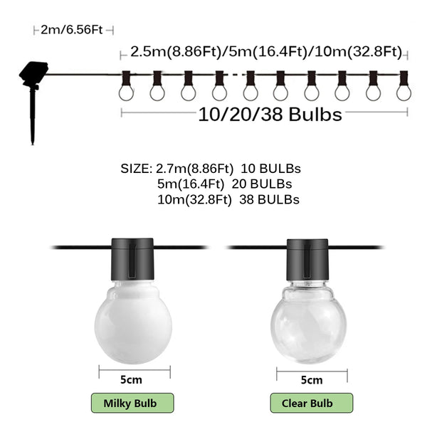 Solar-Powered Globe String Lights