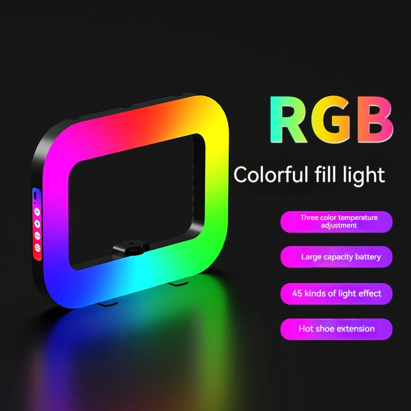 Portable Rechargeable RGB Ring Light for Smartphones