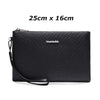 Men's Soft PU Leather Clutch Bag with Zipper Closure