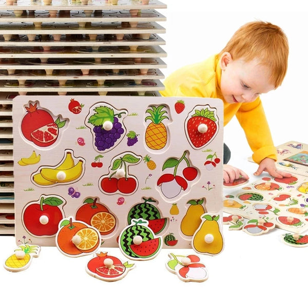 Wooden Alphabet Puzzle Board for Toddlers