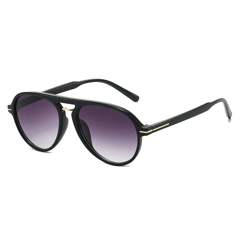 Retro Double-Beam Pilot Sunglasses