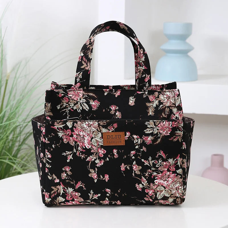 Large Capacity Canvas Tote Bag with Zipper Closure