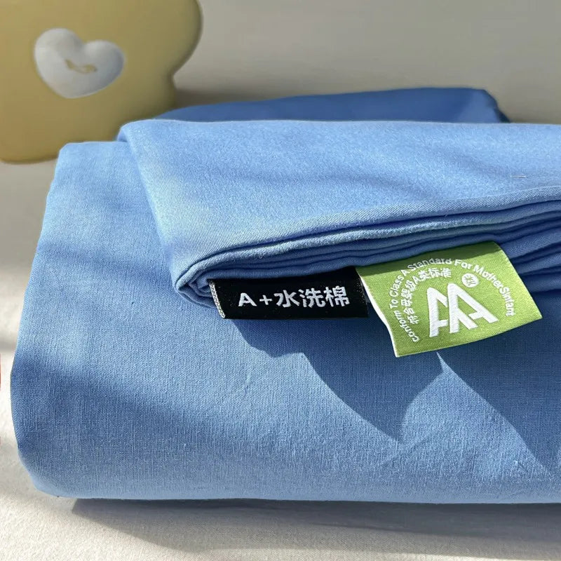 Organic Cotton Percale Bed Sheet Set with Pillowcases