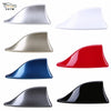A collection of various colored car shark fin antenna covers shown from different angles.