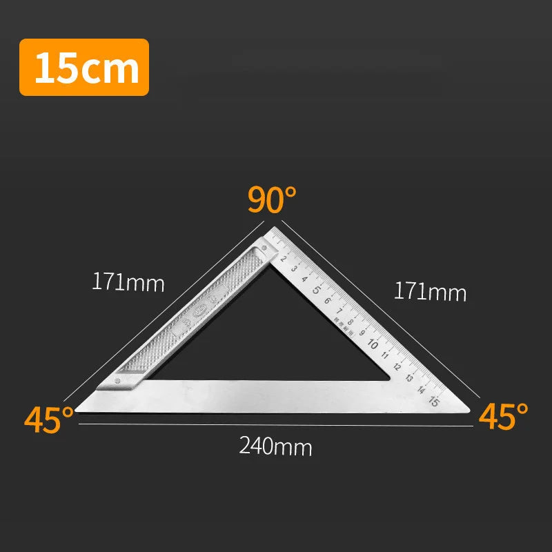 Aluminum Alloy 90-Degree Square Ruler for Woodworking