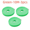 Three rolls of green heavy-duty nylon outdoor clothesline rope.