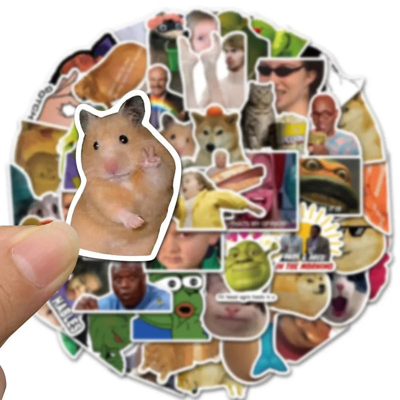 Pack de Pegatinas de Memes de Personajes Graciosos