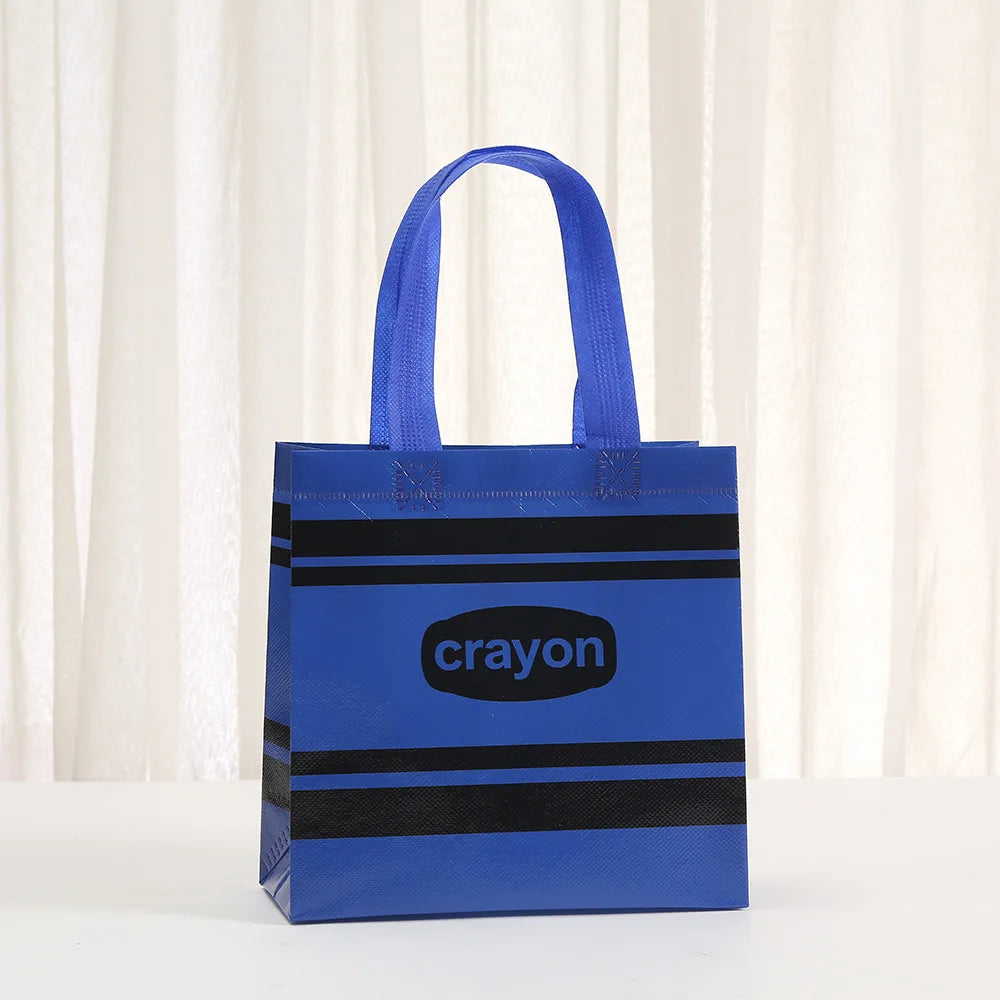 Colorful Non-Woven Gift Bags with Cute School Designs (12-Pack)