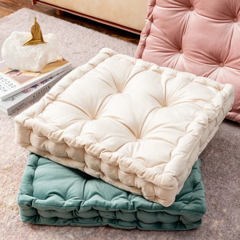 Modern Square Floor Cushion – Soft Cotton-Filled Seat Pad