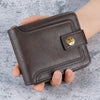 Vintage Zip-Around Bifold Wallet for Men