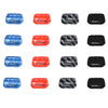 A collection of twelve window switch trim covers for Jeep Wrangler JL and Gladiator JT vehicles in various colors including b