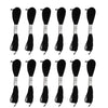 A set of 24 embroidery floss in white and black colors displayed in individual spools.