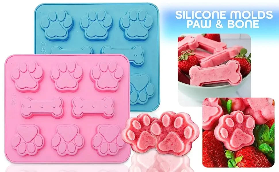 Pet Paw Print Silicone Mold Set for Baking and Treats