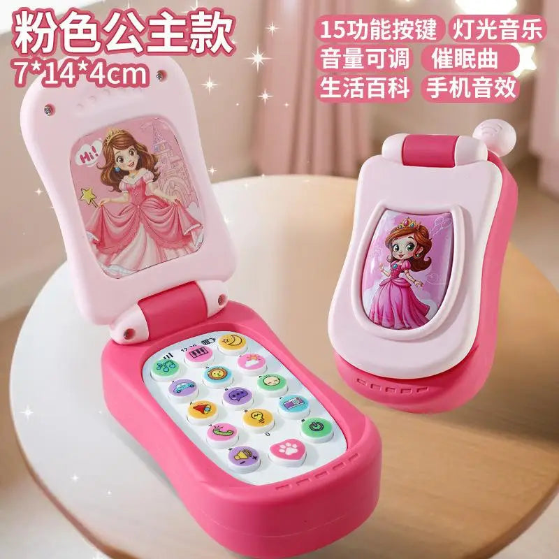 Kids' Cartoon Flip Phone Toy with Music and Learning Games