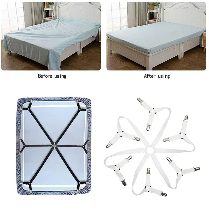 Adjustable Elastic Bed Sheet & Cover Clips