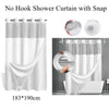Waffle Weave Shower Curtain with Snap-On Liner