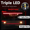 A close-up of a Triple LED light bar showing three rows of bright white lights.