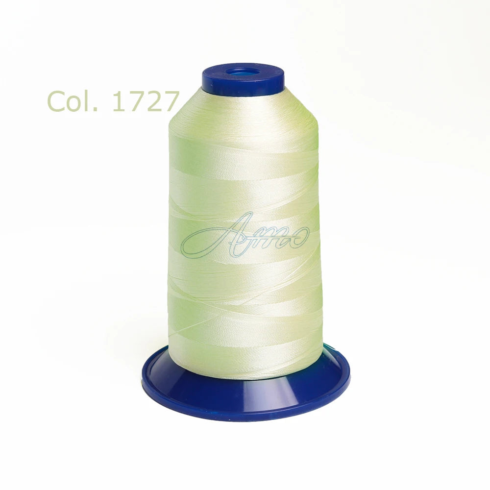 A spool of light green polyester embroidery thread labeled Col. 1727.