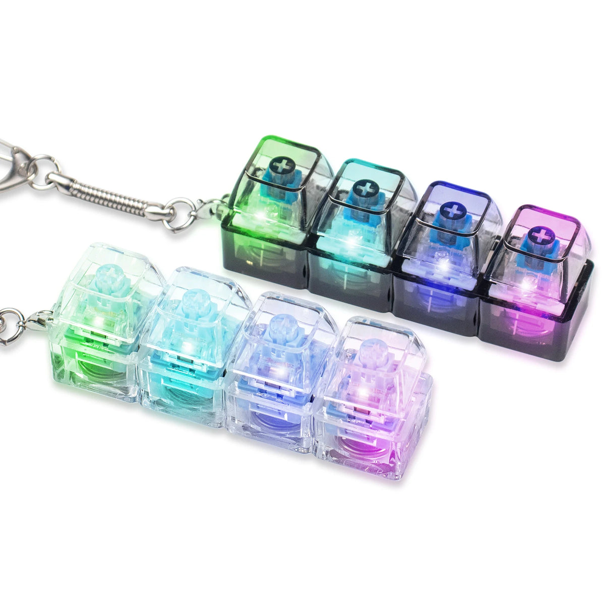 LED Light-Up Keyboard Keychain Fidget Toy