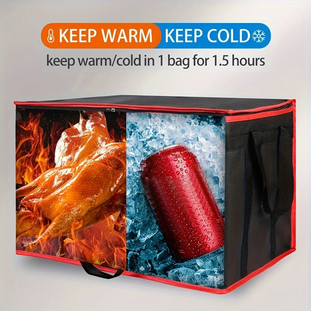 Large Insulated Pizza Delivery Bag with Removable Base