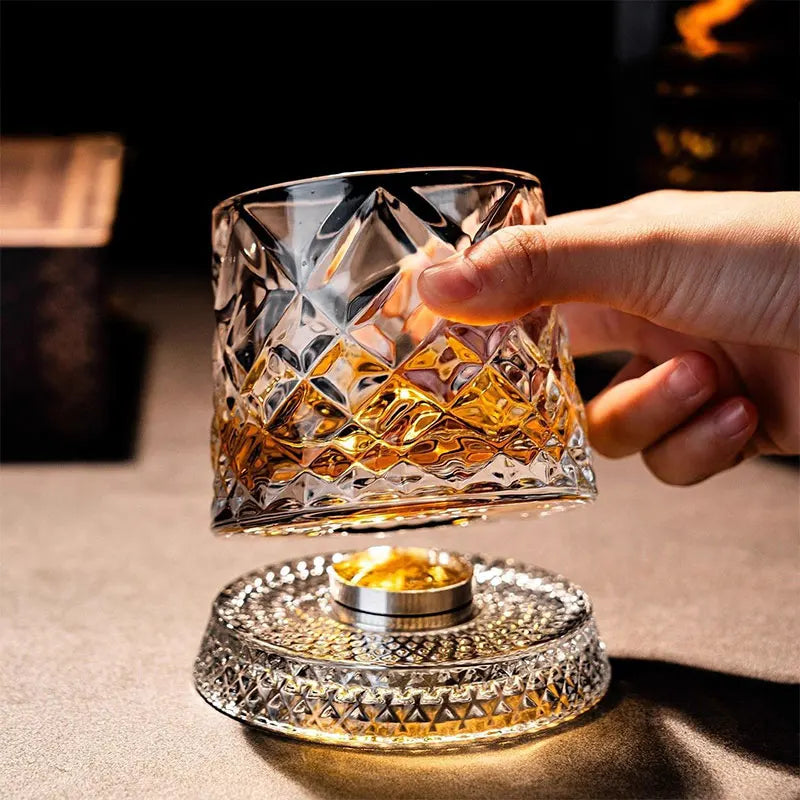 Crystal 360 Rotating Whiskey Glass