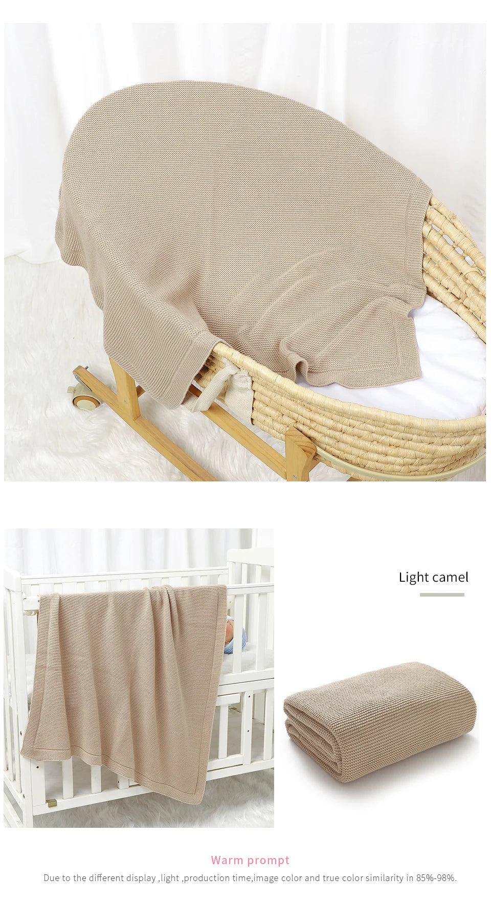 Soft Cotton Baby Swaddle Blanket – All-Season, Multi-Use