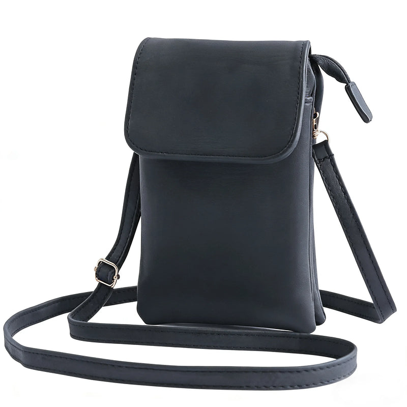 Bolso bandolera compacto de piel sintética
