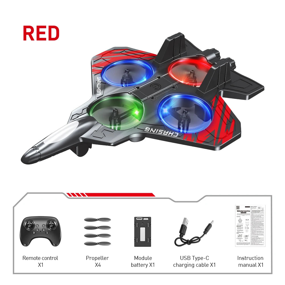 Stunt Foam Glider Drone with LED Lights and Intelligent Hover