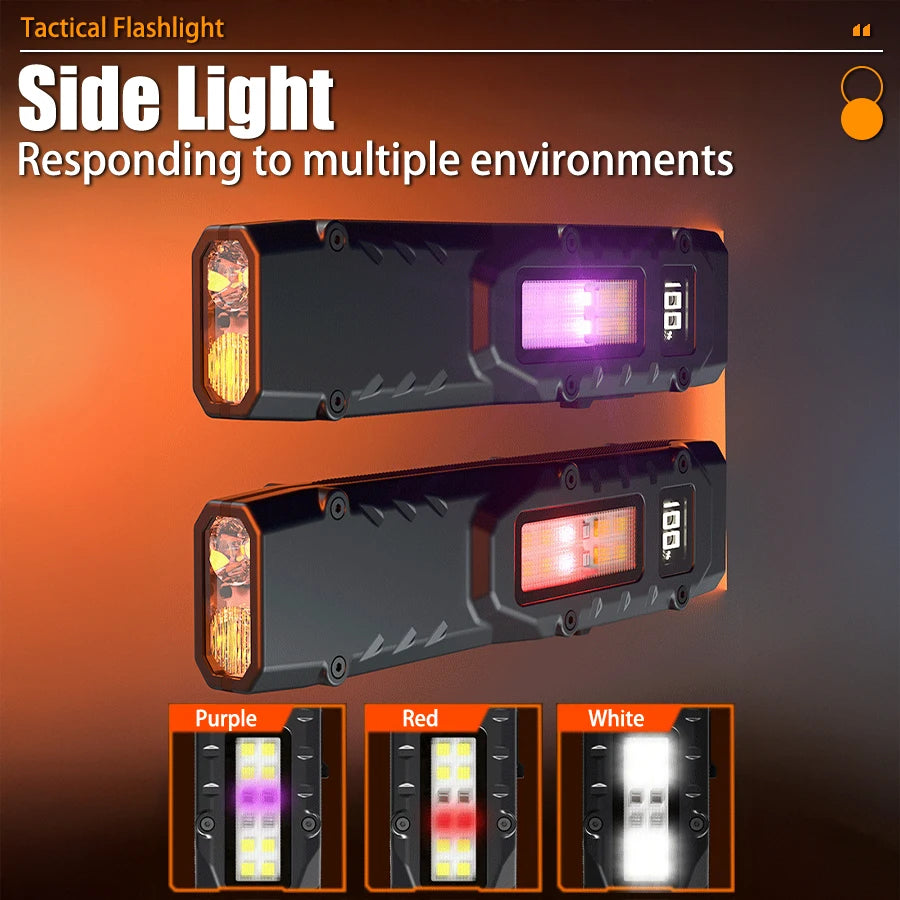 Lampe de poche tactique LED à double mode et affichage numérique